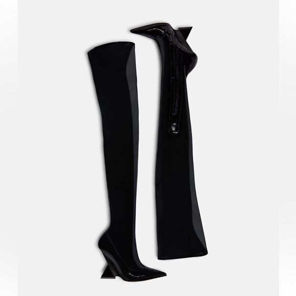 NEW The Attico Cheope Patent Leather Stretch Thigh Boots Size 5.5 - Picture 13 of 13